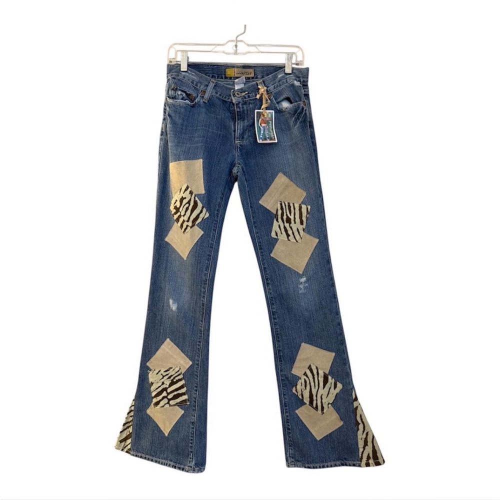 Old Navy Blue Jeans with Zebra Print Patches